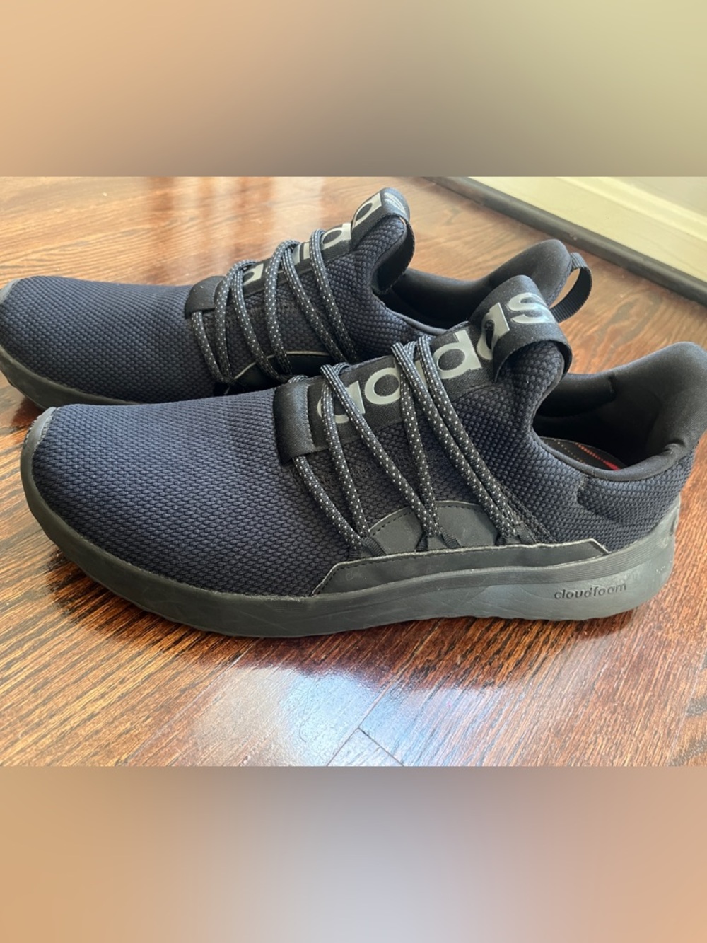 adidas Black Slip-On Lace-Up Knit Sneakers
